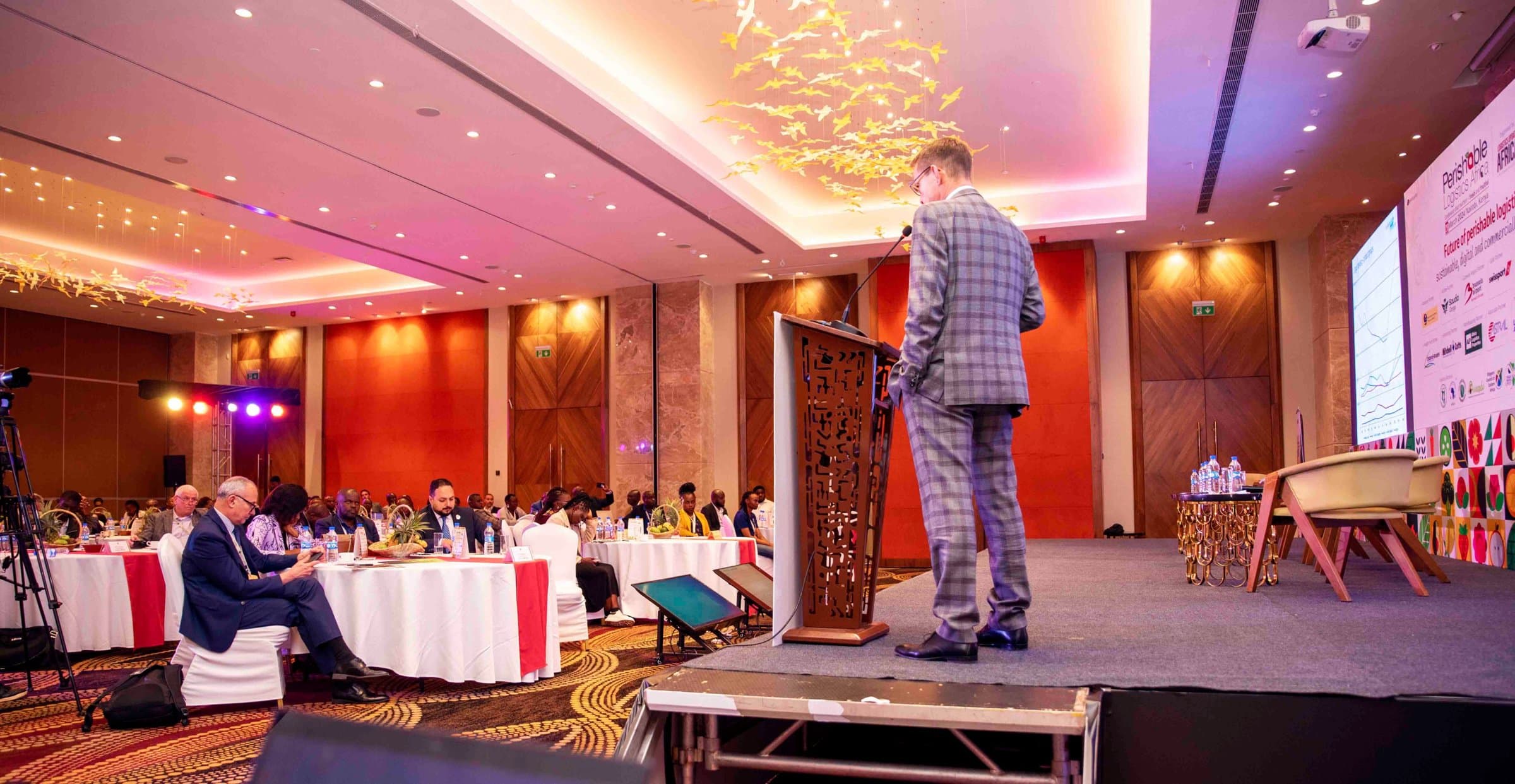 Keynote speaker at a conference